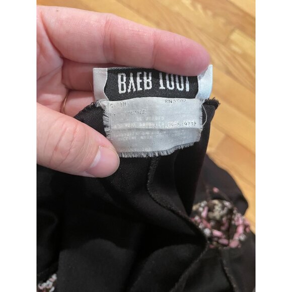 Vtg Y2K Byer Too Womens Chocolate Brown Floral Babydoll Dress Size XS Dark Fairy - Picture 11 of 12